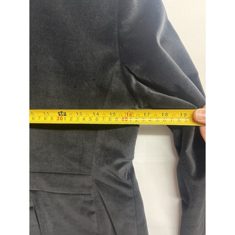 Talbots Petites 6P Black Velvet Blazer Jacket Women's Petite Classic One Button - Picture 5 of 11